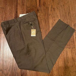New Santorelli flat front pants Brown Size 40 NWT